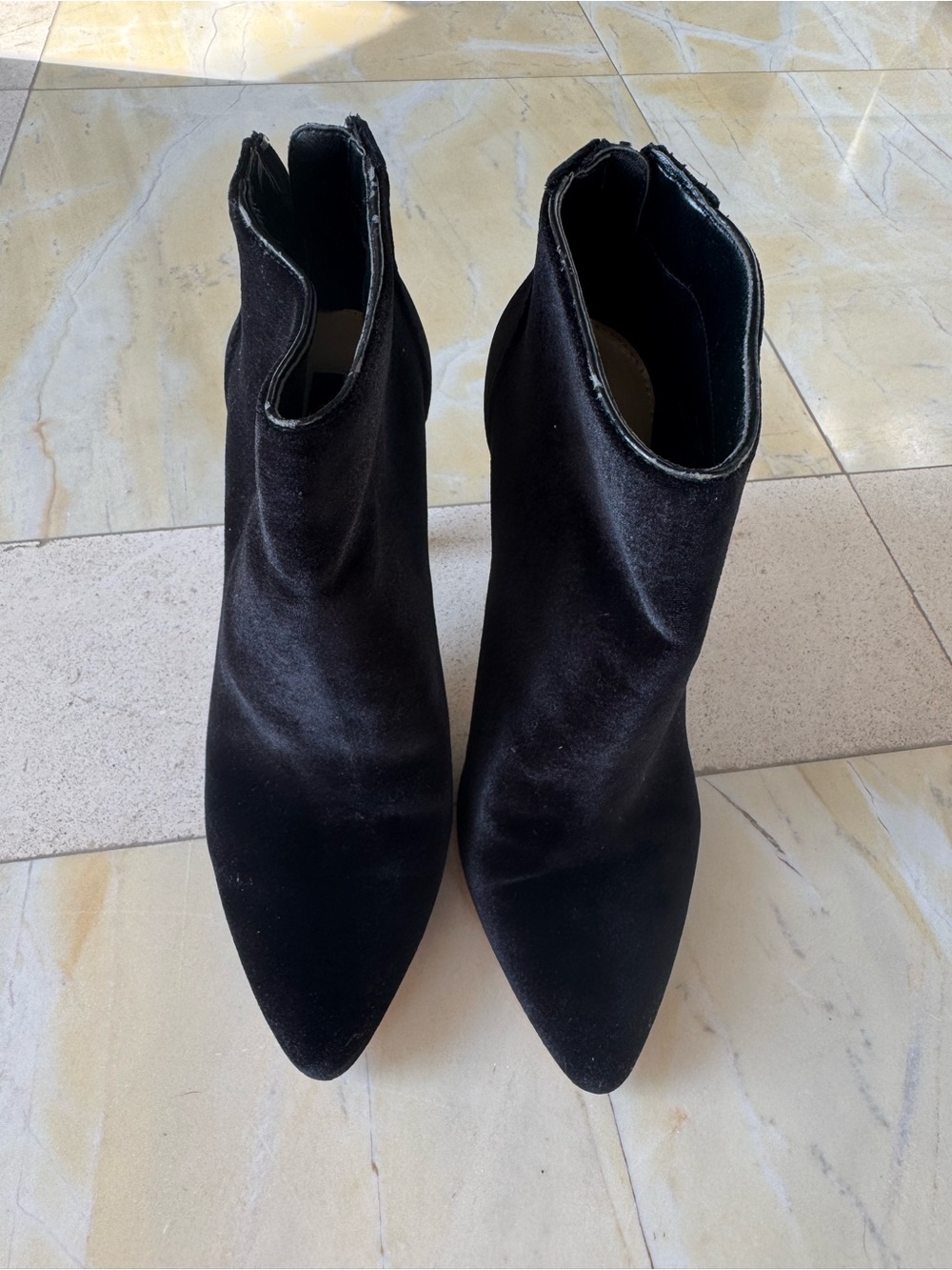 Black Suede Pointed-Toe Stiletto Ankle Boots 8.5